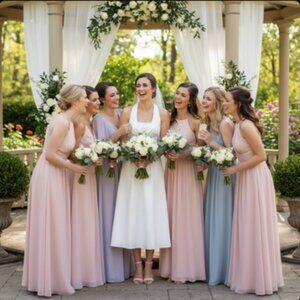 Simple White Wedding Dress Rehearsal Dress